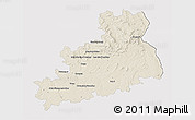 Shaded Relief 3D Map of Bourges, single color outside