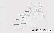 Silver Style 3D Map of Bourges, single color outside