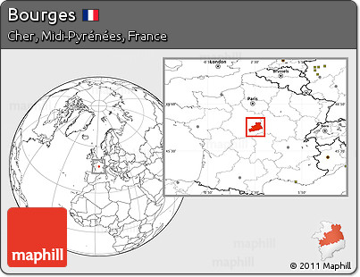 Blank Location Map of Bourges