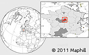 Blank Location Map of Bourges, highlighted country, highlighted grandparent region
