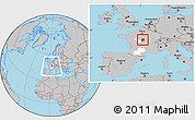 Gray Location Map of Bourges, highlighted parent region, highlighted grandparent region, within the entire country