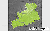 Physical Map of Bourges, darken, desaturated