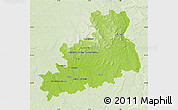 Physical Map of Bourges, lighten