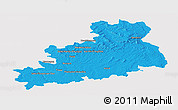 Political Panoramic Map of Bourges, cropped outside