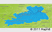 Political Panoramic Map of Bourges, physical outside