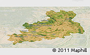 Satellite Panoramic Map of Bourges, lighten
