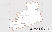 Classic Style Simple Map of Bourges, cropped outside