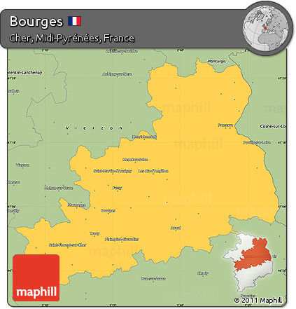 Savanna Style Simple Map of Bourges