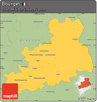 Savanna Style Simple Map of Bourges