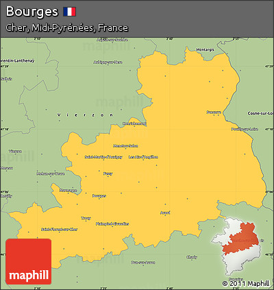 Savanna Style Simple Map of Bourges