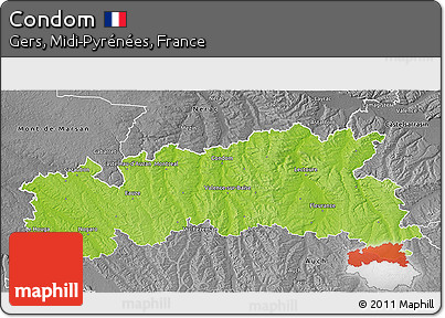 Physical 3D Map of Condom, desaturated