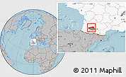 Gray Location Map of Condom, highlighted country, highlighted parent region, hill shading