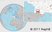 Gray Location Map of Condom, highlighted country, highlighted parent region