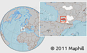 Gray Location Map of Condom, highlighted parent region, highlighted grandparent region, hill shading