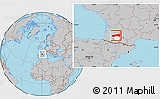 Gray Location Map of Condom, highlighted parent region