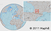 Gray Location Map of Condom, hill shading