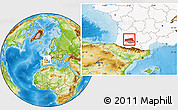 Physical Location Map of Condom, highlighted country, highlighted parent region