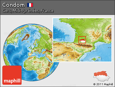 Physical Location Map of Condom, highlighted parent region