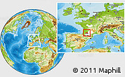 Physical Location Map of Condom, highlighted parent region, highlighted grandparent region, within the entire country
