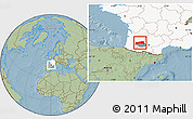 Savanna Style Location Map of Condom, highlighted country, highlighted parent region, hill shading