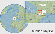 Savanna Style Location Map of Condom, highlighted grandparent region, hill shading