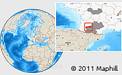 Shaded Relief Location Map of Condom, highlighted country, highlighted grandparent region