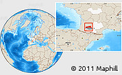 Shaded Relief Location Map of Condom, highlighted parent region, highlighted grandparent region