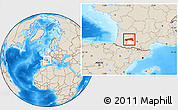 Shaded Relief Location Map of Condom, highlighted parent region