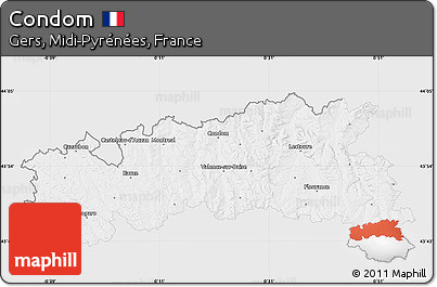 Silver Style Map of Condom, single color outside