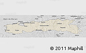 Shaded Relief Panoramic Map of Condom, desaturated