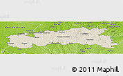 Shaded Relief Panoramic Map of Condom, physical outside