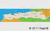 Shaded Relief Panoramic Map of Condom, political outside