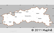 Gray Simple Map of Condom, cropped outside