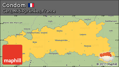 Savanna Style Simple Map of Condom