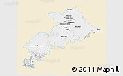Classic Style 3D Map of Haute-Garonne, single color outside