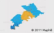 Political 3D Map of Haute-Garonne, cropped outside