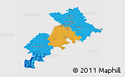 Political 3D Map of Haute-Garonne, single color outside
