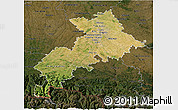 Satellite 3D Map of Haute-Garonne, darken