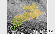 Satellite 3D Map of Haute-Garonne, desaturated