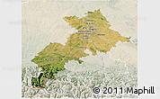 Satellite 3D Map of Haute-Garonne, lighten
