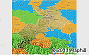 Satellite 3D Map of Haute-Garonne, political outside