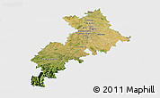 Satellite 3D Map of Haute-Garonne, single color outside