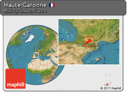 Satellite Location Map of Haute-Garonne