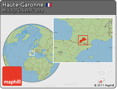 Savanna Style Location Map of Haute-Garonne