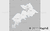 Gray Map of Haute-Garonne, single color outside