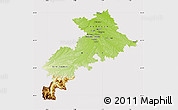 Physical Map of Haute-Garonne, cropped outside