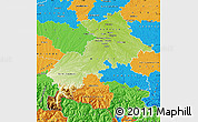 Physical Map of Haute-Garonne, political outside