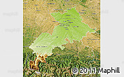 Physical Map of Haute-Garonne, satellite outside