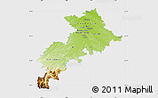 Physical Map of Haute-Garonne, single color outside