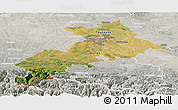 Satellite Panoramic Map of Haute-Garonne, lighten, semi-desaturated